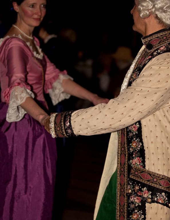 Dancers demonstrating authentic colonial period da